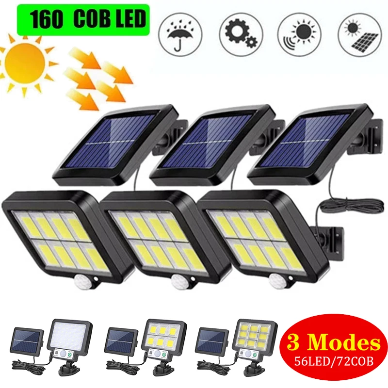 

COB LED Solar Powered Light Outdoors PIR Motion Sensor Sunlight Waterproof Wall Emergency Street Security Lamp For Garden Decor