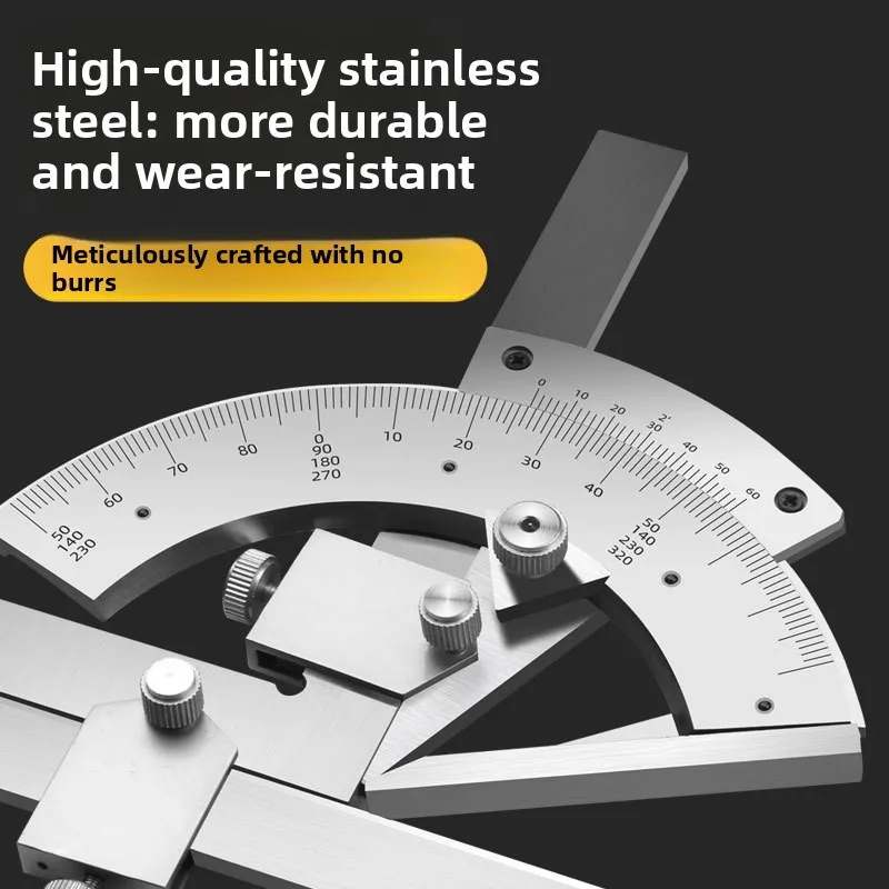 High-precision carbon steel angle ruler, stainless steel vernier caliper, multi-functional protractor, precision angle ruler0-32