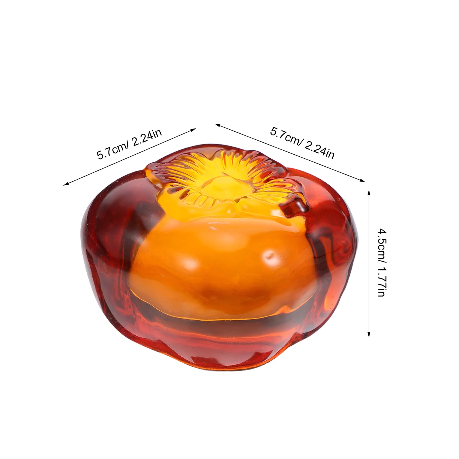 Realistic Crystal Persimmon Paperweight Heavy Glass Fruit For Desk Decor Chinese Calligraphy Weight Mini Ornament For Office