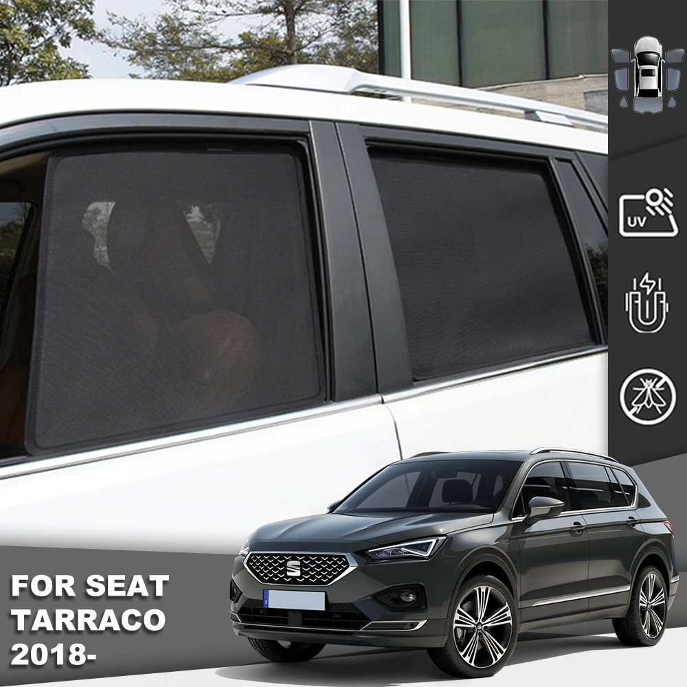 For SEAT Tarraco 2018-2022 2023 2024 Magnetic Car Sunshade Shield Front Windshield Curtain Rear Side Baby Window Sun Shade Visor