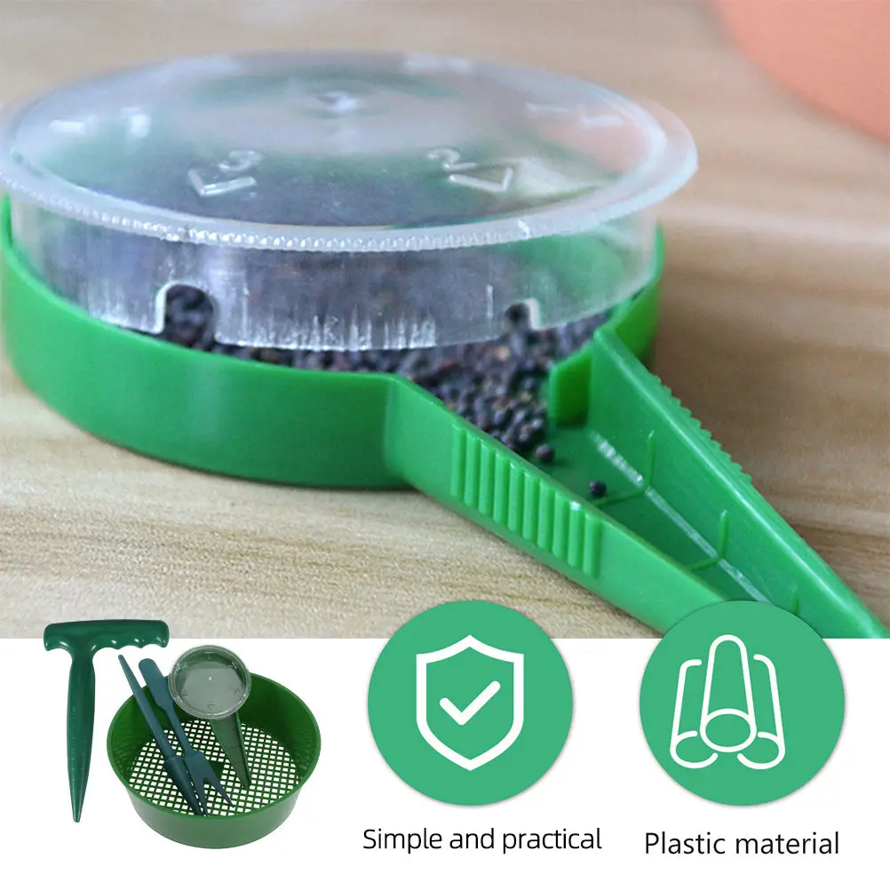 

5 Pcs Garden Tools Set Lightweight Durable Non Slip Handle Planting Seeder Transplanter Soil Dibber Kit Reusable Safe