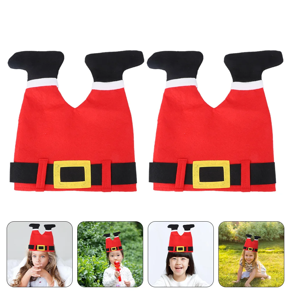 

2 Pcs Elf Hat Adult Hats Festival Decor Pants Shape Adults Santa Decorative Cosplay
