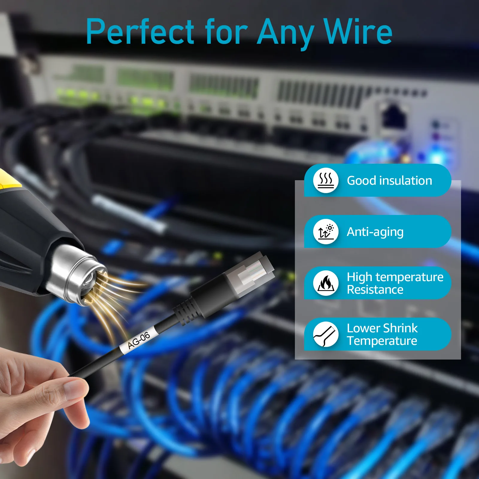 3/5/10 قطعة لأشرطة أنبوب الانكماش الحراري Brother HSE 211 221 231 611 621 631 شريط متوافق مع صانع Brother P-touch #3