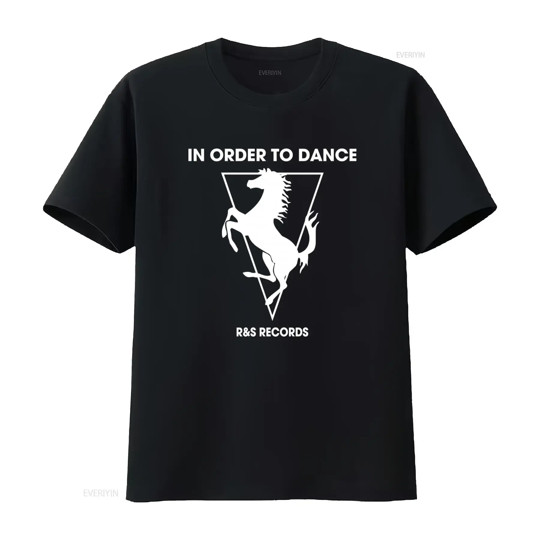 R S Records Belgium Techno Electronic Dance Music House Aphex Twin Derrick May Camiseta con estampado de caballo Pop Streetwear vintage