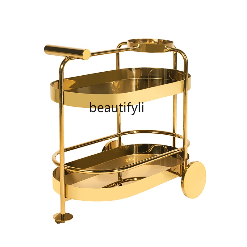 Mobile Cart Storage Rack Light Luxury Art Good-looking Metal Bathtub High-End Hotel Storage