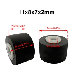 1pcs 11mmx8x7x2 Rubber Pinch Roller Belt Pulley For JVC Cassette Deck Movement Audio Tape Recorder Drives Stereo Accessories