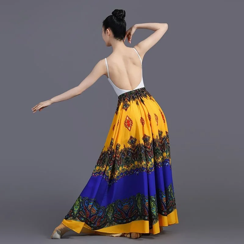 720 Degree Women's bullfighting Flamenco dance Skirts classical ethnic dance characteristic printed performance large skirt
