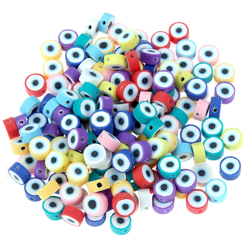 

Colored Eye Beads Round Spacer Polymer Clay Beads Craft Making Bracelet Necklace Decorative Jewelry DIY Adornments Kids Gifts