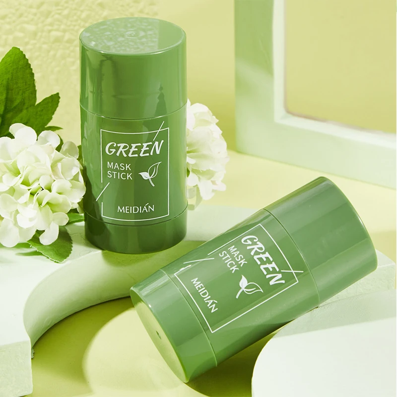 New Green Tea Blackhead-Removing Mud Film Oil Control Refreshing Facial Cleaning Mud Film Moisturizing Whitening Cleaning Stick