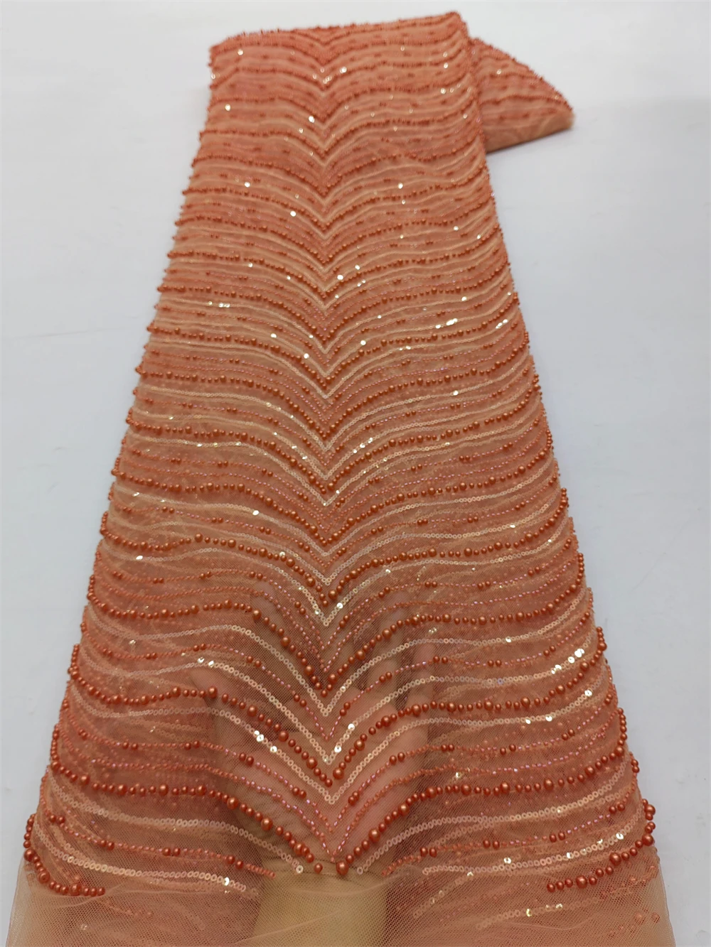 زينة للملابس قماش دانتيل أفريقي 2025 نيجيري مطرز بالترتر شبكة فرنسية 5 ياردات لخياطة فساتين حفلات الزفاف