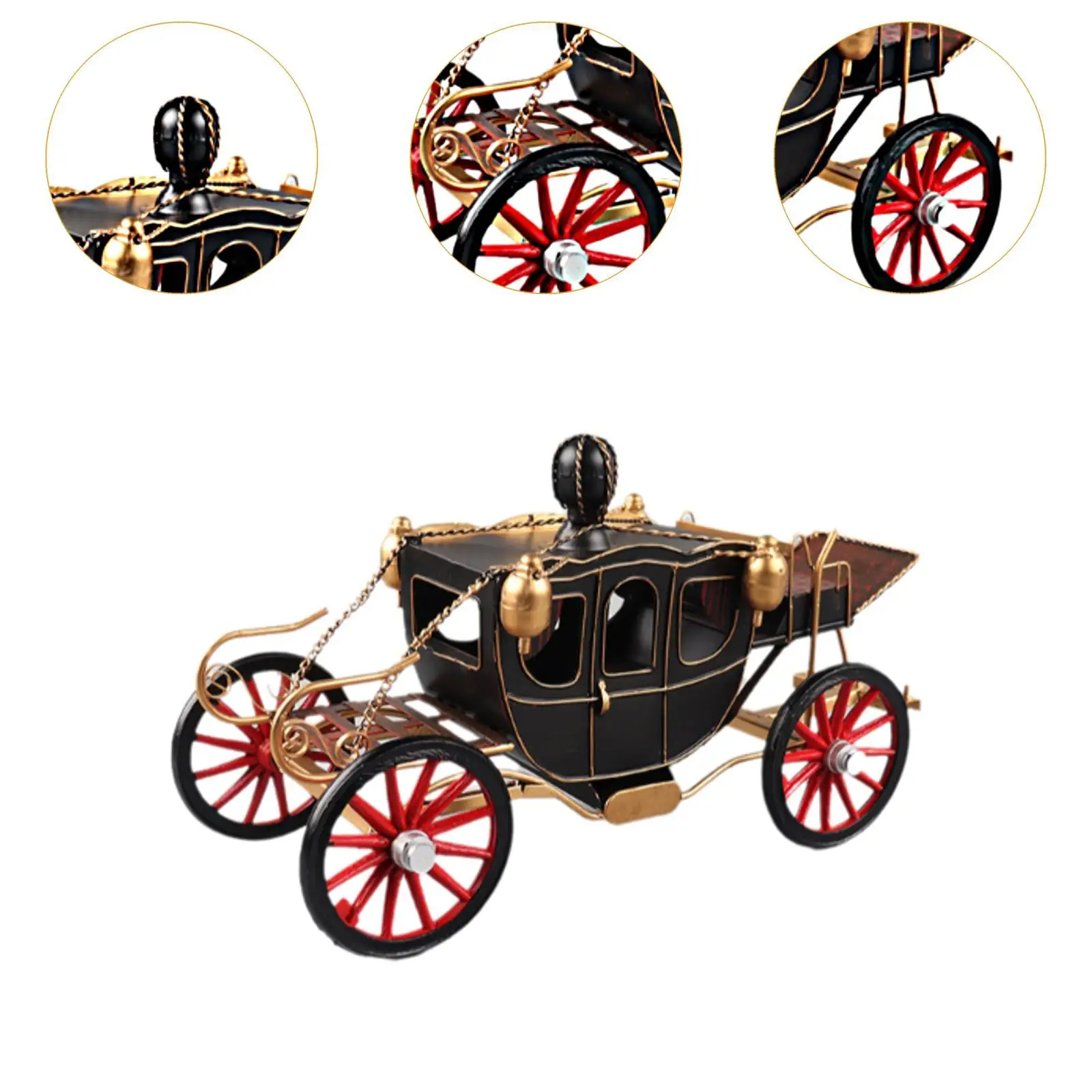 Vintage Carriage Model Collectible Display Souvenirs Gift Craftsmanship Decoration Iron Art Nostalgic Decor Ornament