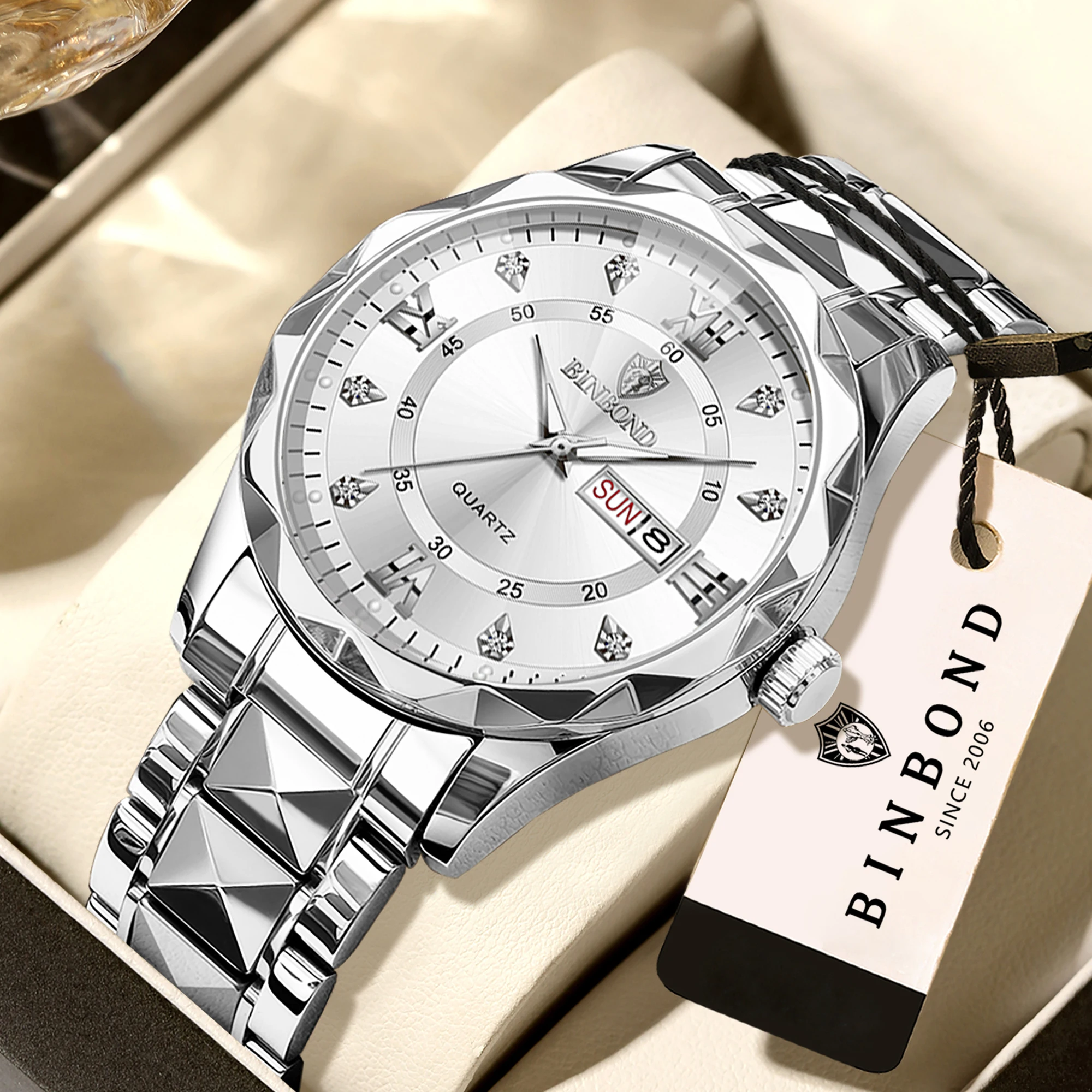 Men's Original Waterproof Quartz Watch with Week Display