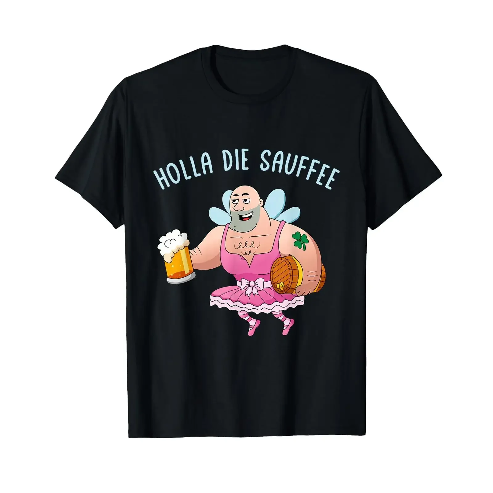 Brewery Holla Die Sauffee Saufen Biertrinker Cool Beer T Shirt black vintage Washed Versatile Top For Everyday Wear Casual