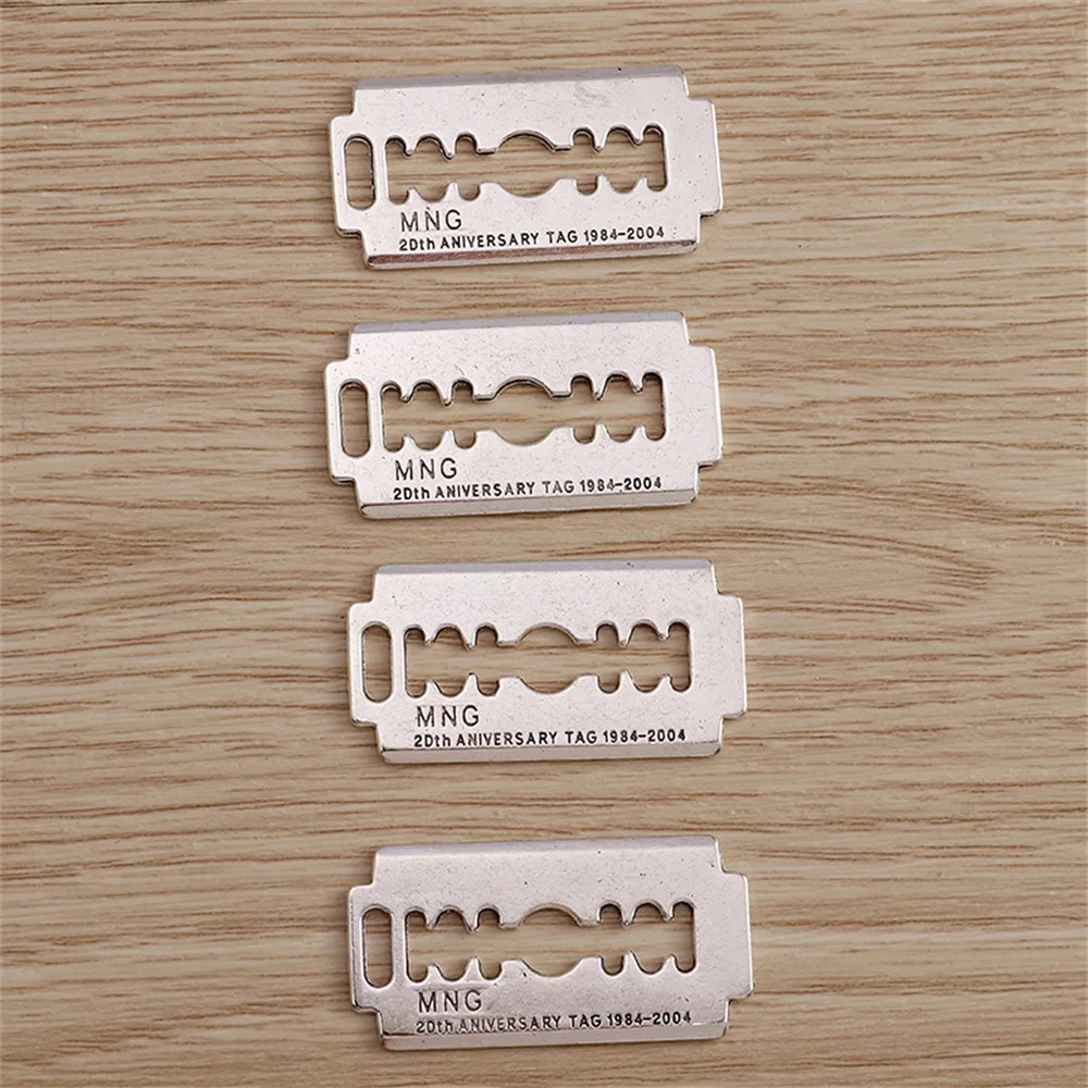 Tusember 10 Stück 17*36mm Legierung Punk Antik Silberfarben Rasierklingen-Anhänger für Ohrringe, Halsketten, DIY Schmuckherstellung – Detail 1