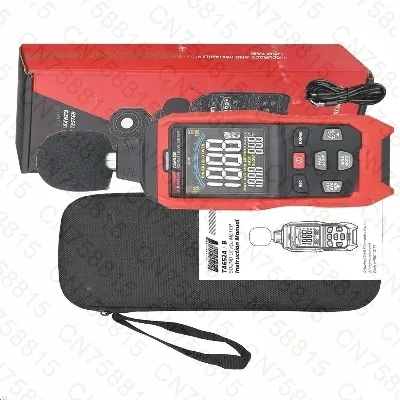 Digital Sound Level Recorder with USB Data Connection, TA652B, Noise Meter with Measurement Range of 30 - 130 dB