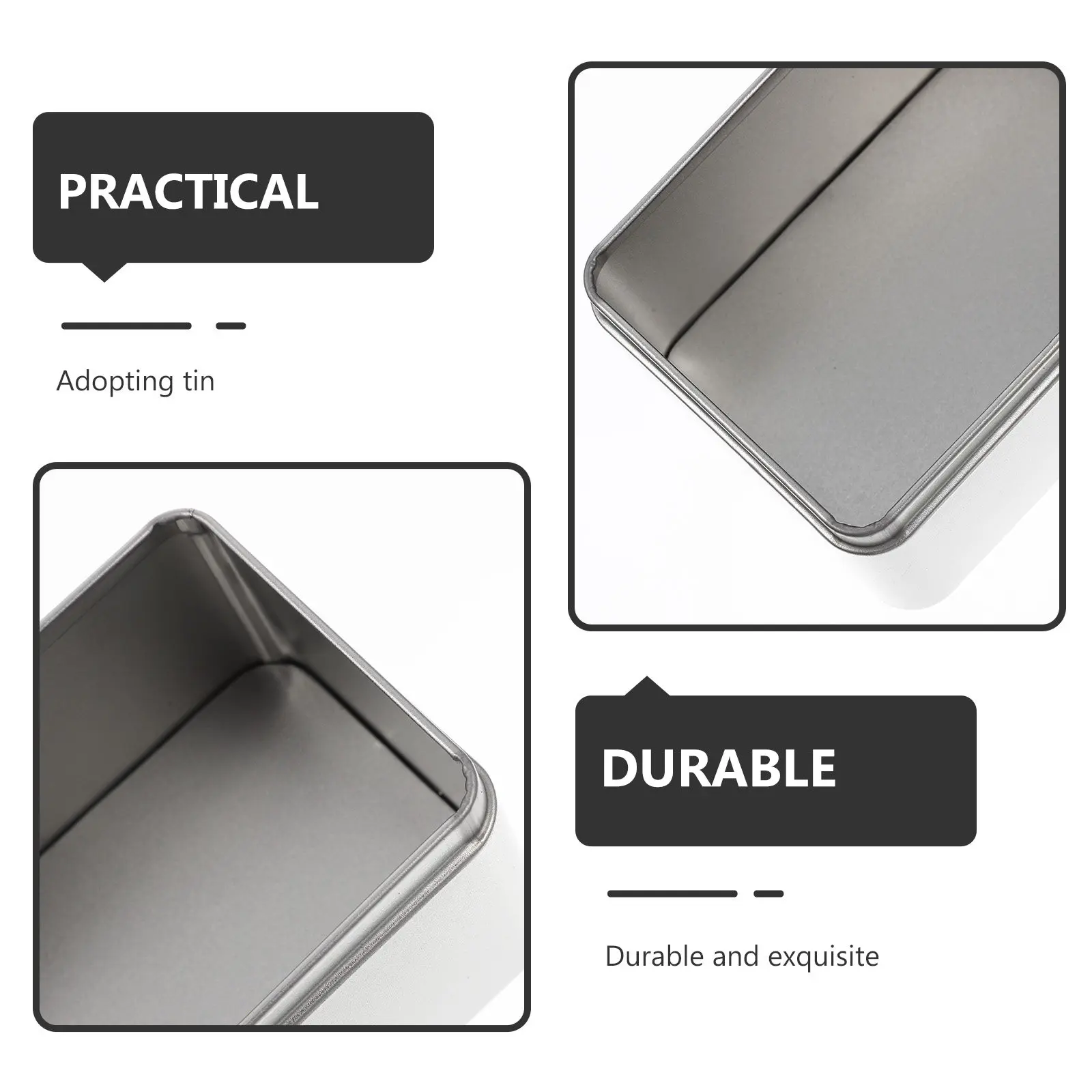 

Набор из 4 прямоугольных жестяных коробок для чая, многофункциональные металлические контейнеры для конфет, для подарочной упаковки, сувениров для вечеринок, хранения праздничных угощений