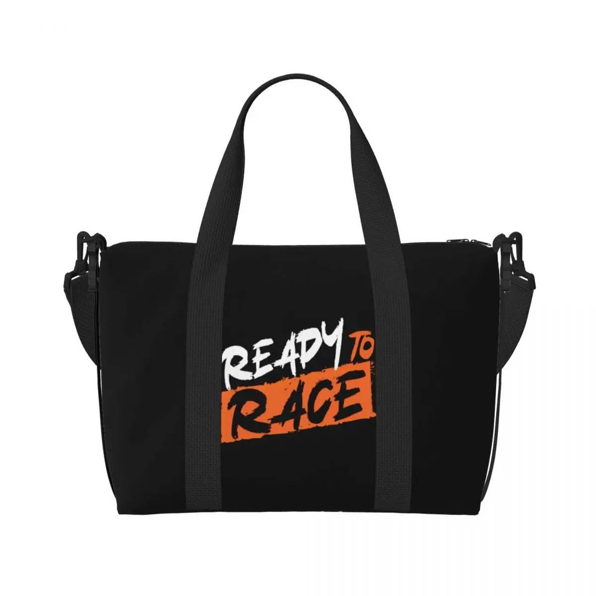 Custom Ready To Race Tote Bag Women Large Capacity Motorcycle Rider Racing Sport Beach Gym Shoulder Travel Bag