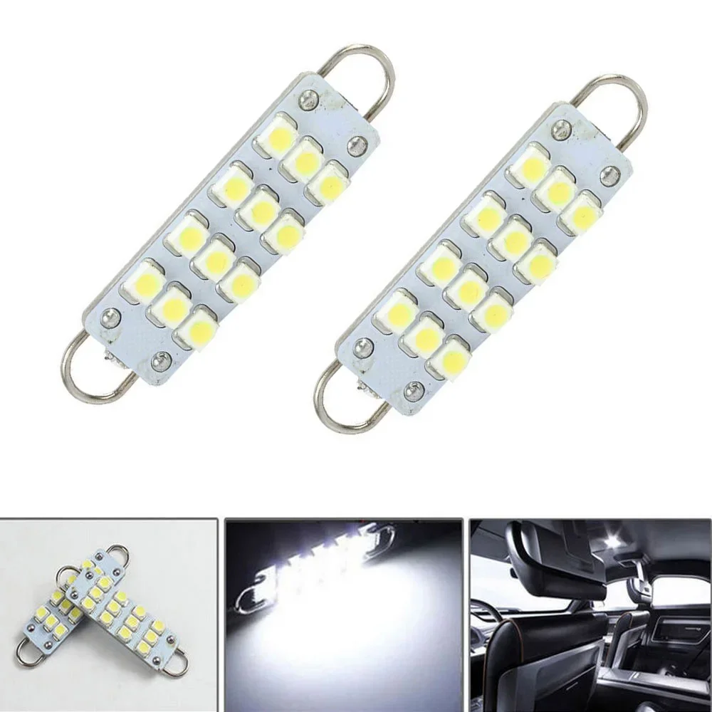 

4Pcs Universal 561 562 567 564 12 SMD 44mm Rigid Loop White LED Reading Light Bulbs 12V Bright Auto Interior Lights Accessory