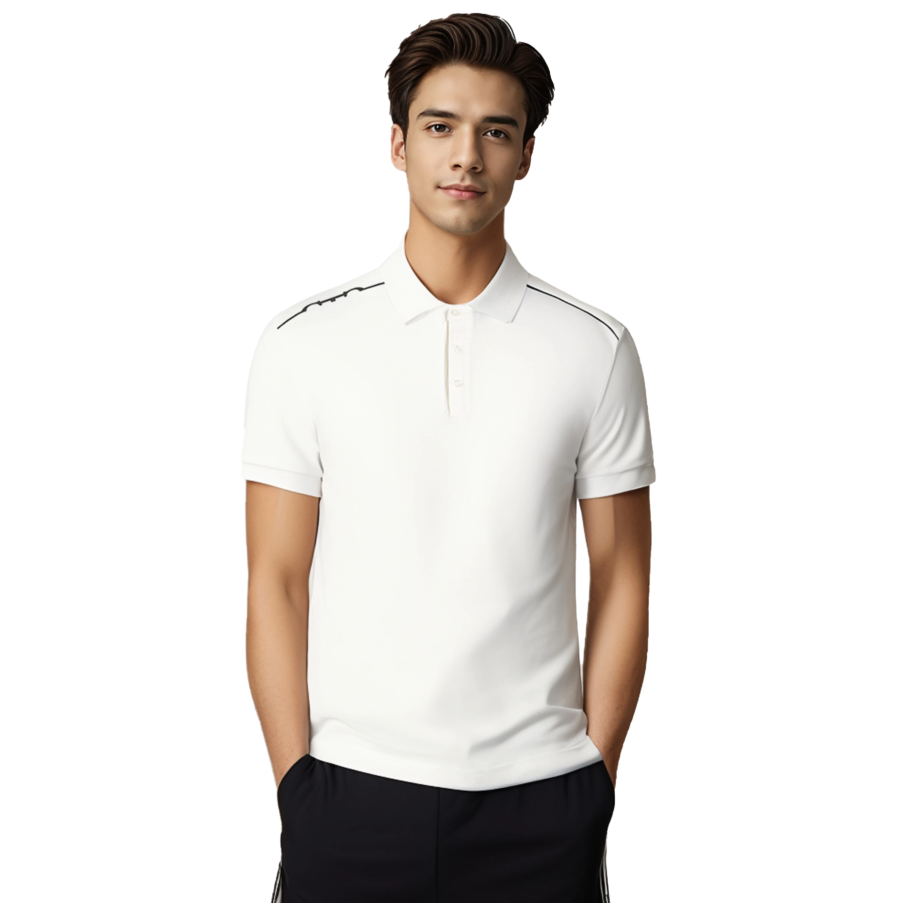 Mens Polo Shirt Cotton Mens Casual Short Sleeve Solid White Stripe Soft T-Shirts Basic Daily 2025