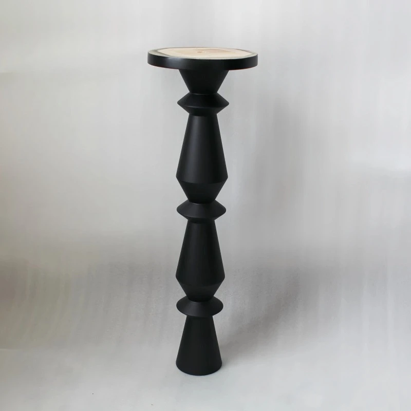 

French Solid Wood Table Legs Black Round Pedestal Base Peninsula Bar Counter Dining Support Home Furniture Accessories