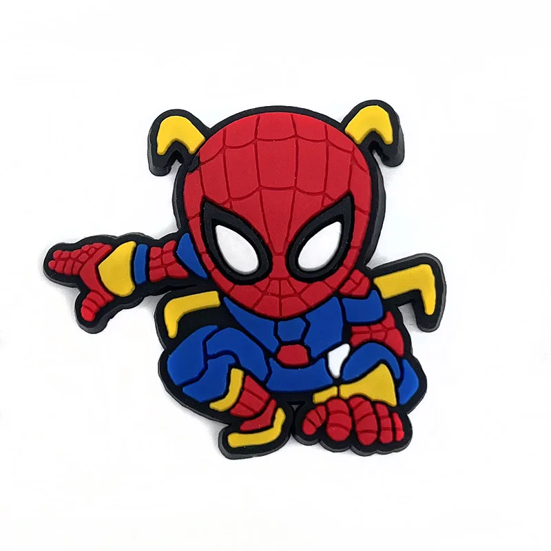 Spider Man  Series Shoes Charms Accessories Kids Garden PVC Shoe Buckle Decorations Fit Shoe Charms Xmas Gifts