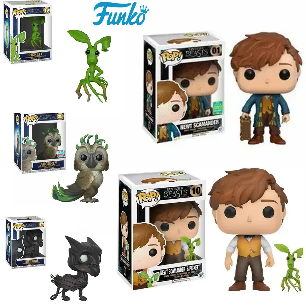 FUNKO POP Animales Fantásticos Newt 01 #   10 #   Augurey 25 Teestral 17 #   PICKETT 19 figuras de vinilo de PVC juguetes de modelos coleccionables para niños