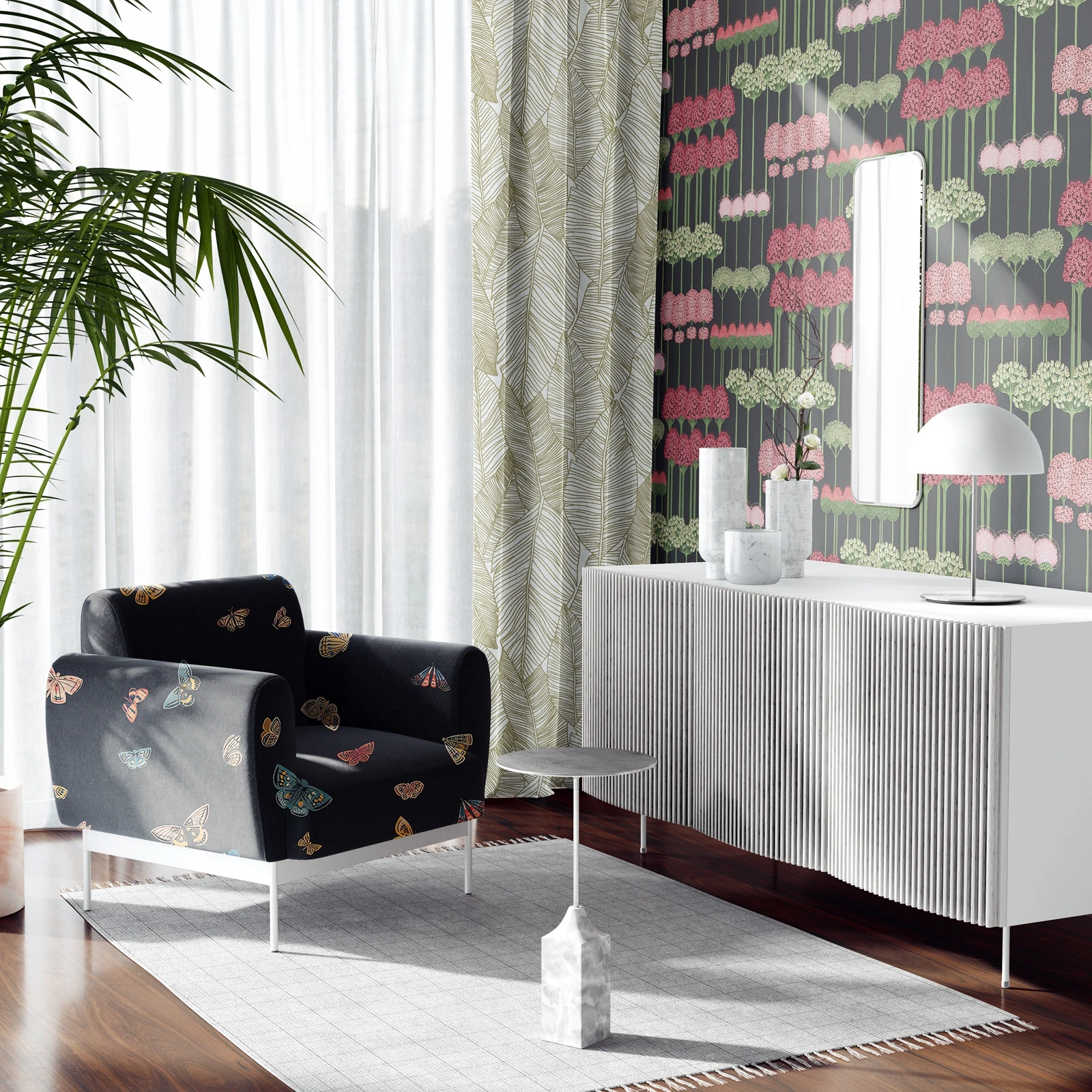 ورق جدران قابل للتقشير واللصق على شكل زهور عتيقة، ملصق ورق جدران على شكل زهرة أرضية فنية وجذعية، جدار تقليدي غير منسوج، خالٍ من مادة PVC