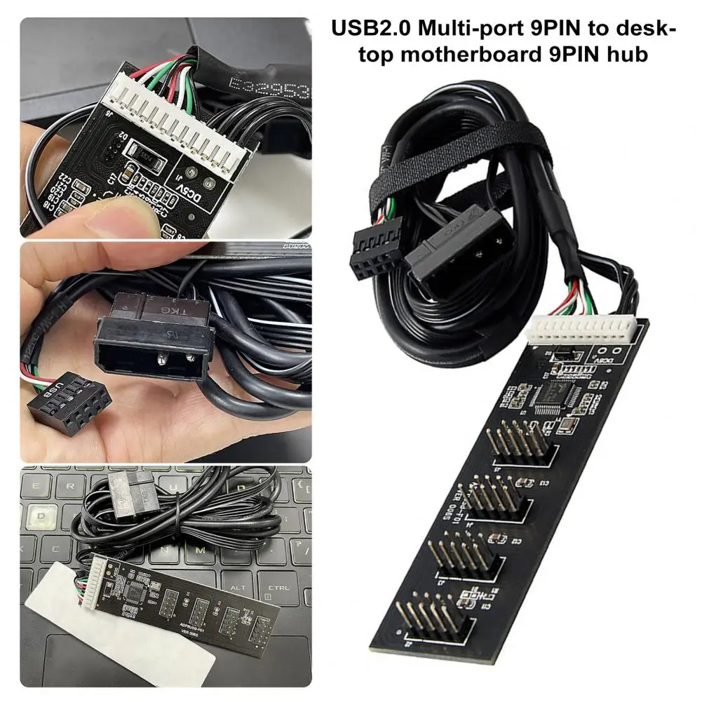 Usb Connector Splitter Universal 9-pin Usb Adapter High-speed Usb 2.0 Hub Adapter with 9-pin Connector Splitter for Motherboard