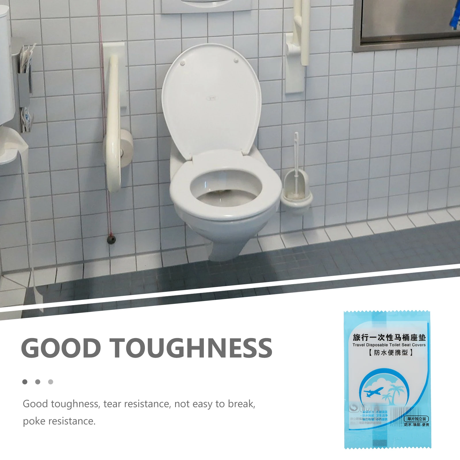 

50pcs Disposable Toilet Seat Cushion Po Film Waterproof Tear Resistant Portable For Travel Camping Bathroom Toilet Cover Mat Pad