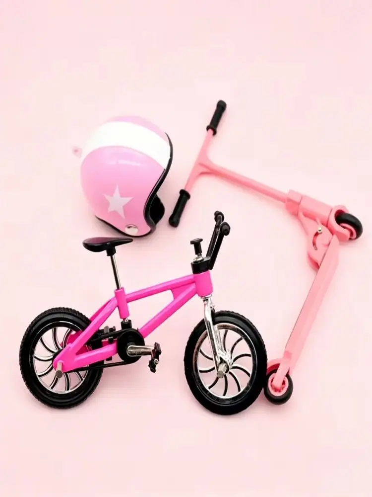 AliExpress NONE 1:12 Scale Dollhouse Miniature Bicycle Scooter & Helmet Set, Realistic Doll Accessories