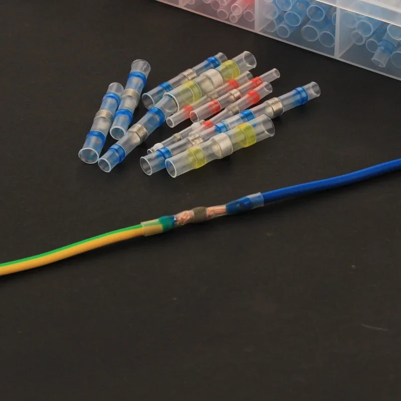 Solder Seal Wire Connectors Heat Shrink Insulated Electrical Cable Terminals Waterproof Butt Splice Wire Connector Kit