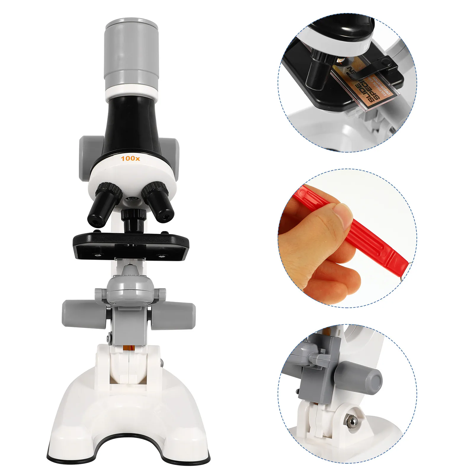 1 set 1 Set Plastic Microscope Durable Children Educational Adjustable Observation Science Exploration Biology Learning Tool
