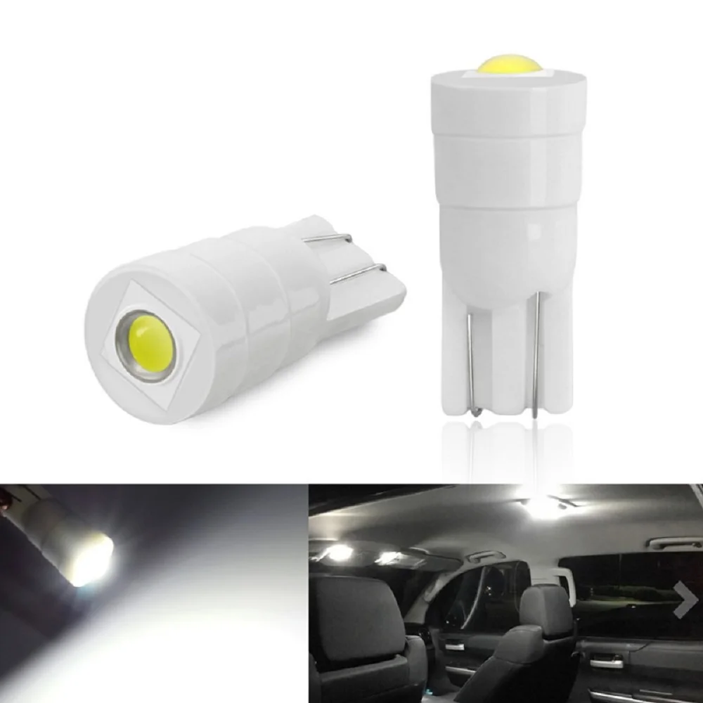 

1000X Ceramic T10 W5W LED Bulbs 194 168 Car Interior Lights Wedge parking lights Bulbs for Cars Plate Light Auto Lamp White 12V