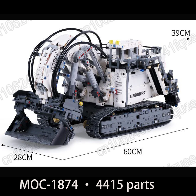 

4415 parts Terex RH400 Mining Excavator Power Building Blocks for Adults MOC-1874 High-tech Model Kit Educational Toys Gift