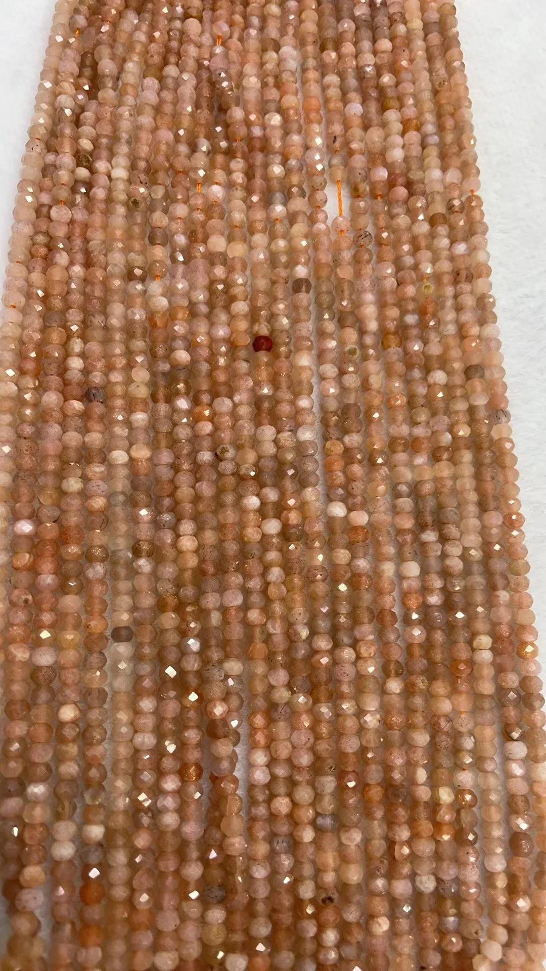 Natural Colored Sunstone Rondene 3x4mm Oval Cut Length:39cm