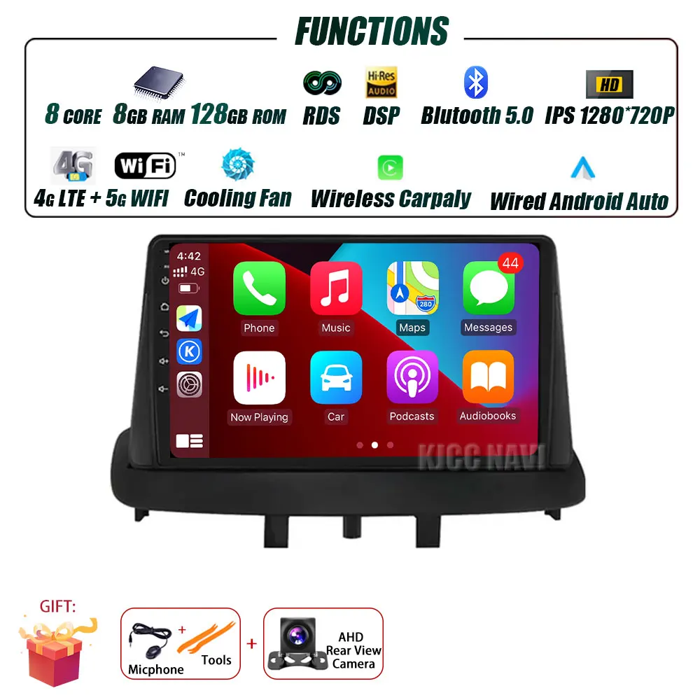 Android 16 voor Renault Megane 3 Fluence Samsung SM3 2008 - 2017 Multimedia Speler DSP CarPlay GPS Autoradio
