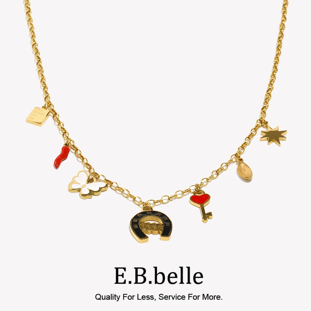 Ebbelle Europeu e Americano Hip-Hop Popular Pingente Colar 316L Aço Inoxidável Jóias À Prova D 'Água Para Mulheres Meninas Charme