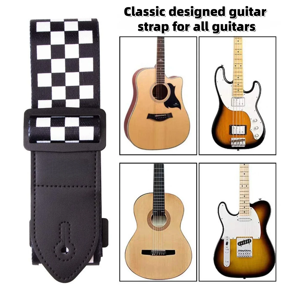 Miwayer Guitar Strap 10Pcs/set/Adjustable /Long Leather Ends/Includes Guitar Picks Strap Locks/for Acoustic & Bass Guitar Straps