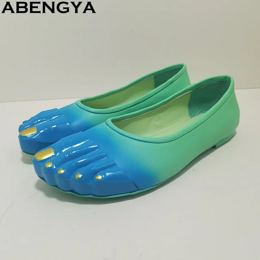 2026 New Real Leather Casual Shoes For Women Slip-on Loafers Gold Fingers Flat Shoes Woman Daily Ballets Flats Shoes Women