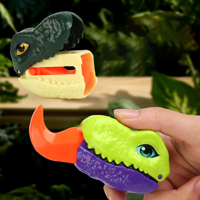 New Creative Wacky Cartoon Dinosaur Tongue Out Toy Funny Animal Stress Relieving Prank Toys For Kids Boys Birthday Holiday Gift