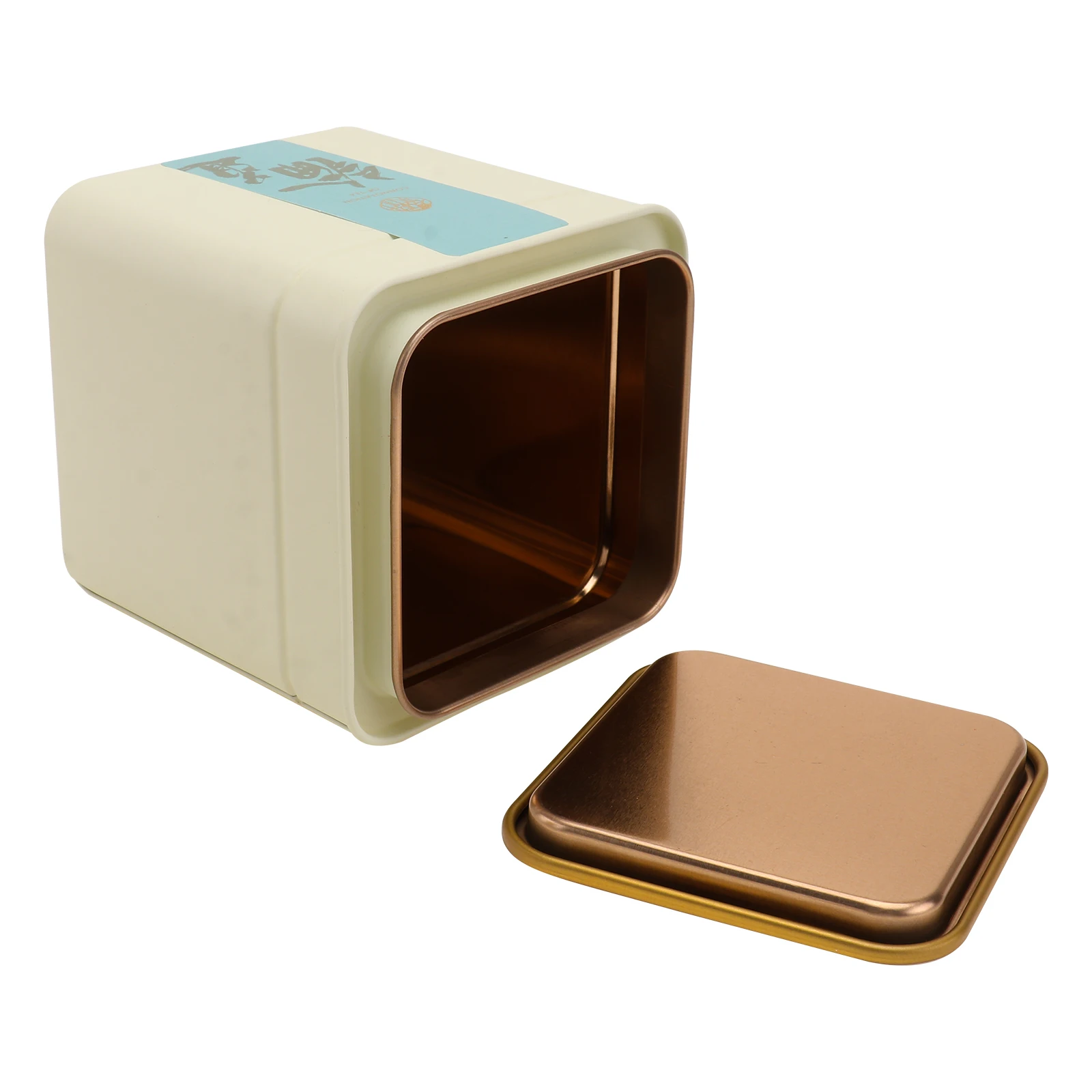 

1pc Tea Canister Tinplate Waterproof Home Tea-Leaf Jar Storage Jar Home Sealed Container Tea Leaf Box White Color