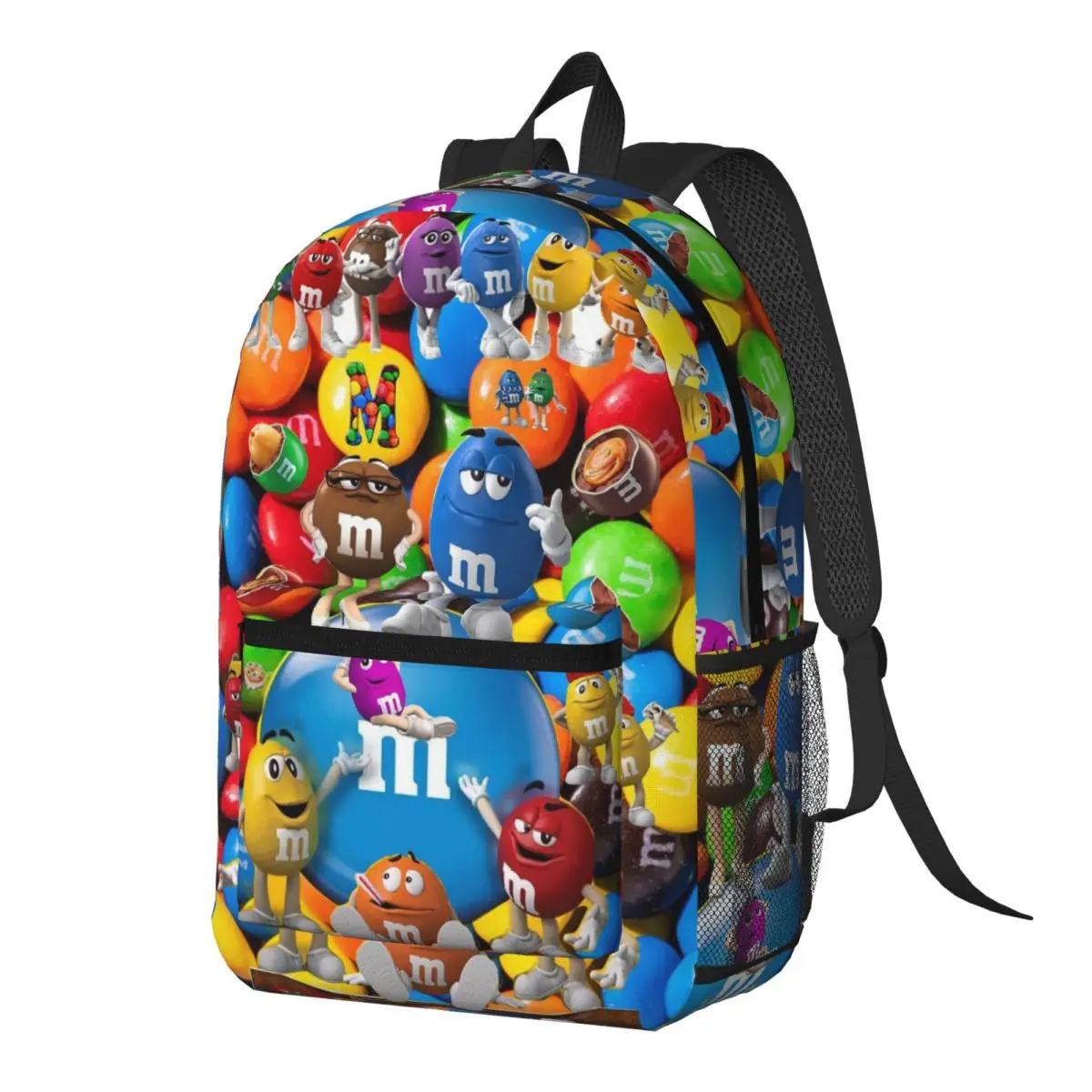 MM Chocolate Candy Cartoon Backpack Daypack Large Capacity Boys Girls BookBag School Bag Shoulder Bags for Men Women