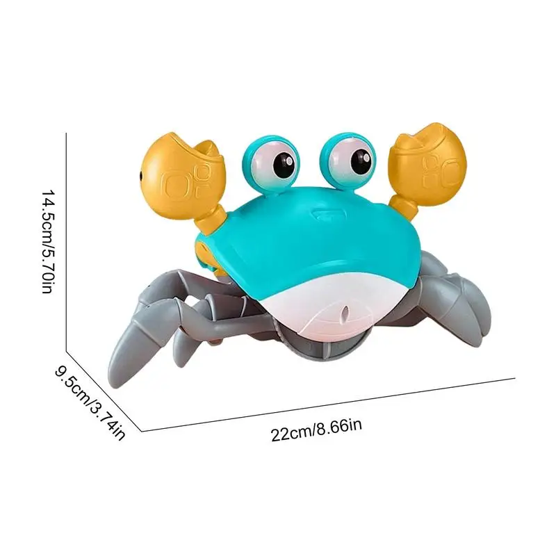 Crawling Crab Lighted Rechargeable Crab With Sound Educational Cartoon Kids Sensory Induction Crabs Kids Interactive Moving Toys