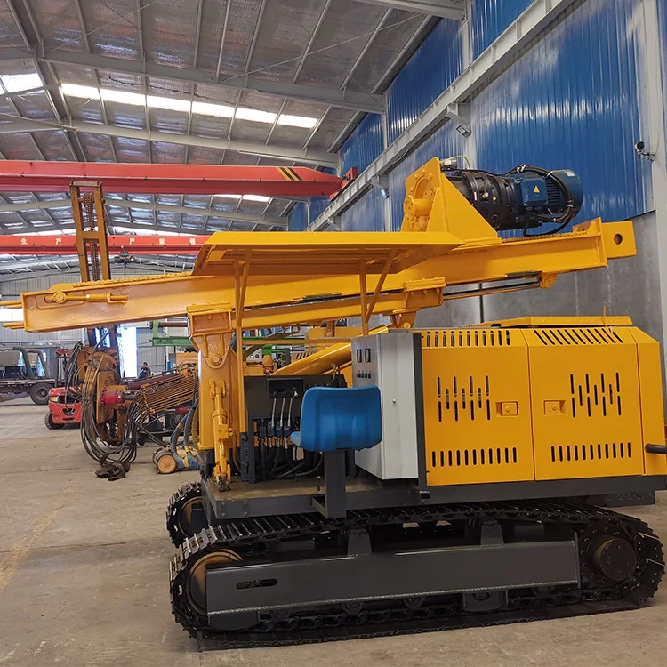 Solar Pile Drilling Rig Machine Borehole 300mm Diameter Hydraulic Rotary Screw Pile Driver