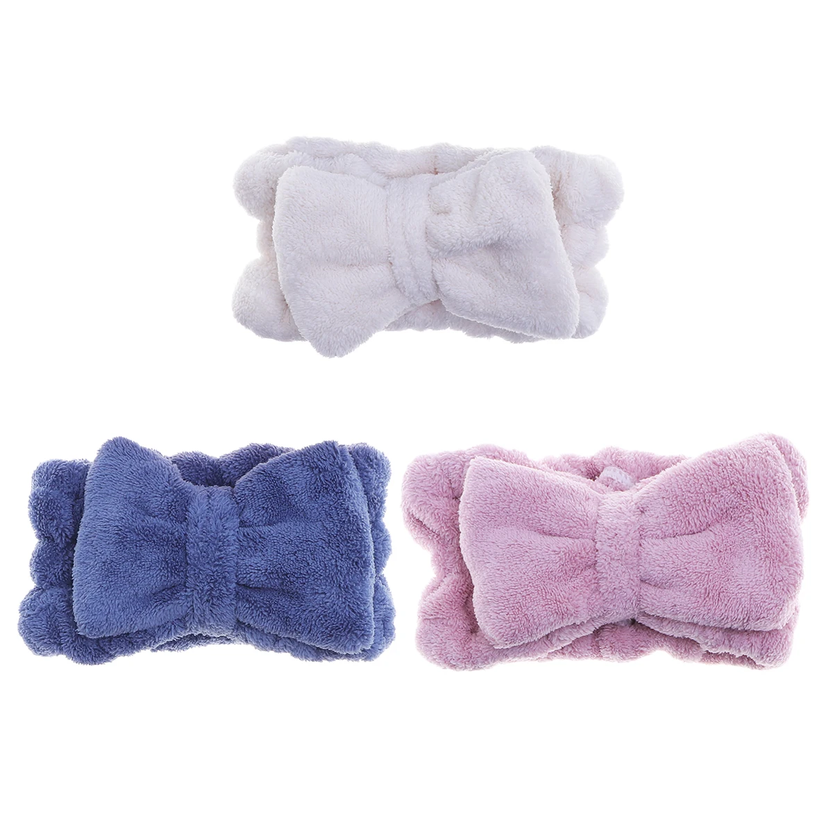 

3 Pcs Hair Bands Women Elastic Ribbons Bow Knot Headband Wrap Girls Spa Sports Washing Shower Absorb Sweat Styling