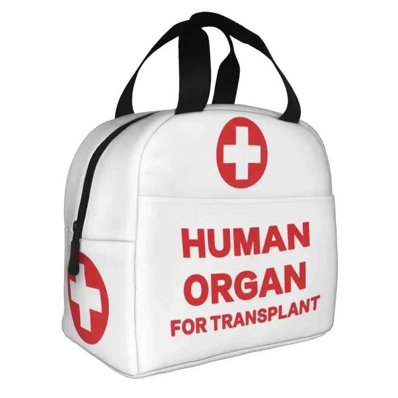 Funny Human Organ for Transplant Insulated Lunch Bag Portable Reusable Waterproof Thermal Bento Tote Bag for Work School Beach