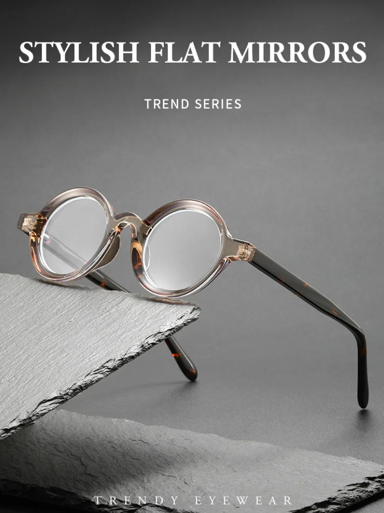 MOMOJA جديد الرجال ريترو نظارات دائرية موضة خفيفة المتكاملة مخدات أنف للنظارة وصفة طبية النظارات الإطار النساء J8454 #2