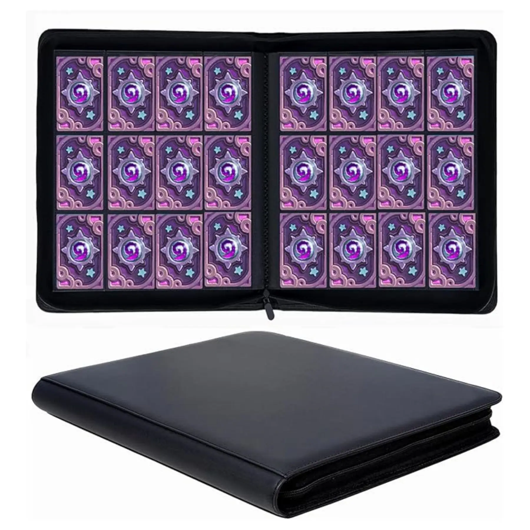 12Grid Zipper Card Album Binder Large Capacity 480-Pocket Collector Book for Pokemon Yu-Gi-Oh PTCG Sports Protects Cards
