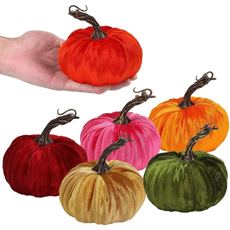 

Halloween Props 10cm Simulated Velvet Foam Pumpkin Thanksgiving Decoration Holiday Shopping Mall Party Home Decoration Ornaments