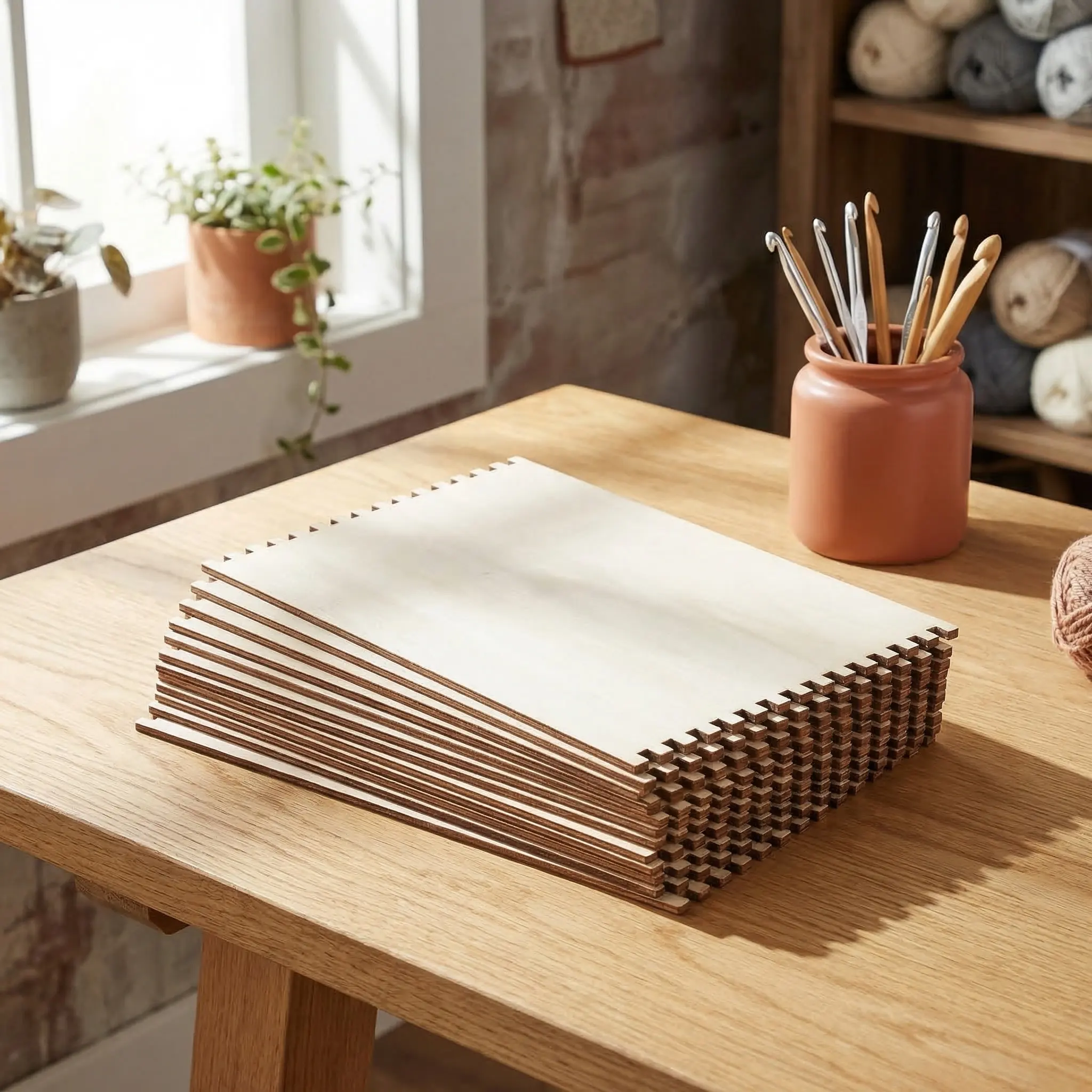 18Pcs Wooden Loom Notched Weaving Board Multipurpose Warp Separator Board for DIY Crochet Macrame Knitting Textile Craft